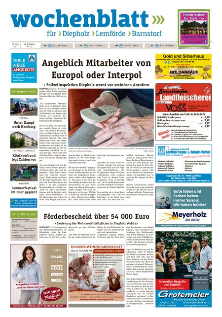 Barnstorfer Wochenblatt vom 13.08.2022