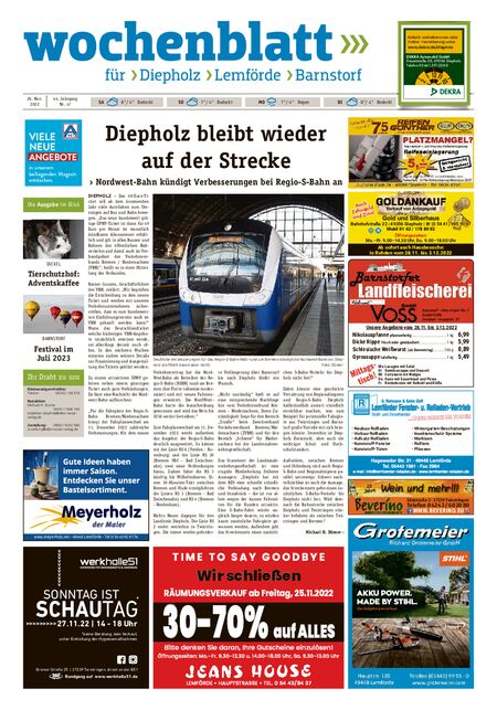 Barnstorfer Wochenblatt vom 26.11.2022
