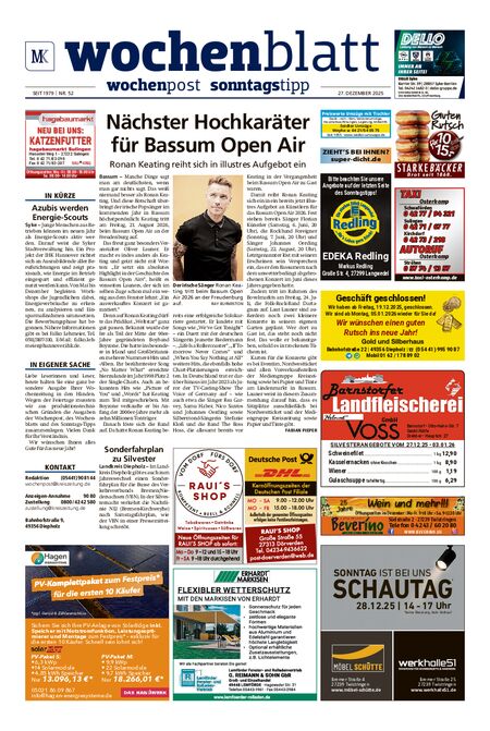 Diepholzer Wochenblatt vom 27.12.2025