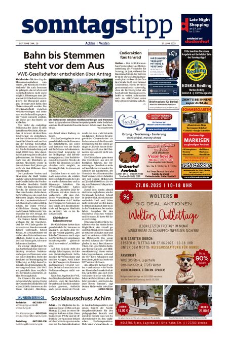 Sonntags-Tipp Achim-Verden vom 21.06.2025