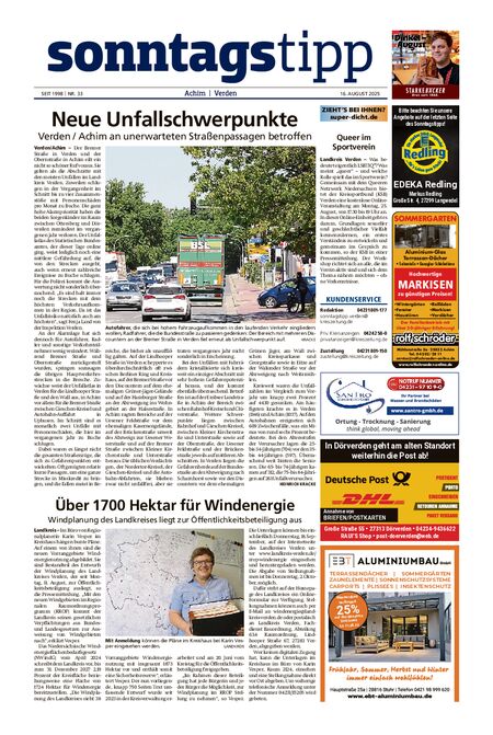 Sonntags-Tipp Achim-Verden vom 16.08.2025