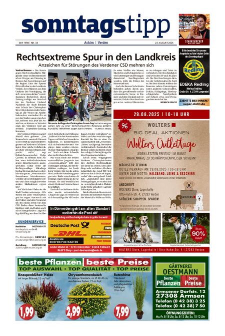 Sonntags-Tipp Achim-Verden vom 23.08.2025