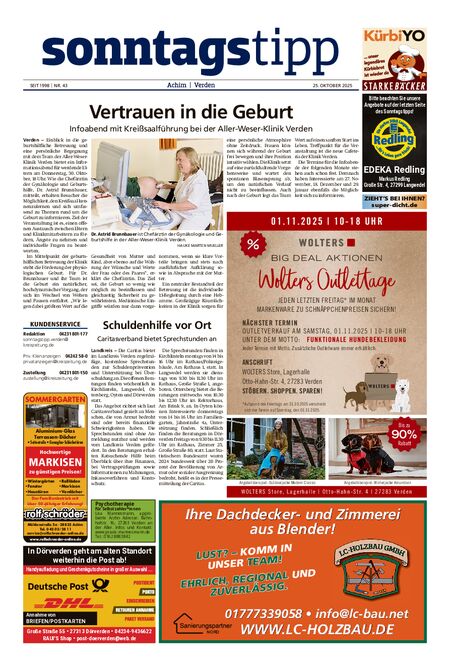 Sonntags-Tipp Achim-Verden vom 25.10.2025