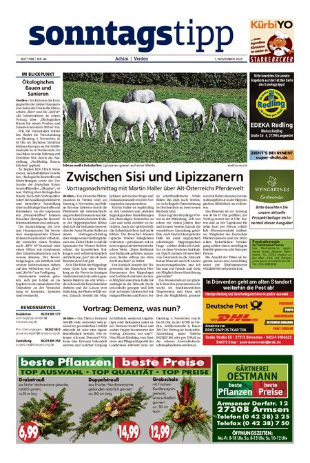 Sonntags-Tipp Achim-Verden vom 01.11.2025