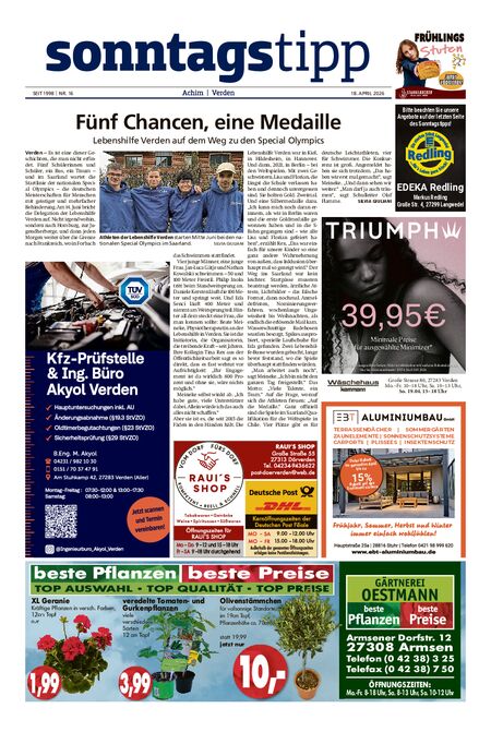 Sonntags-Tipp Achim-Verden vom 18.04.2026