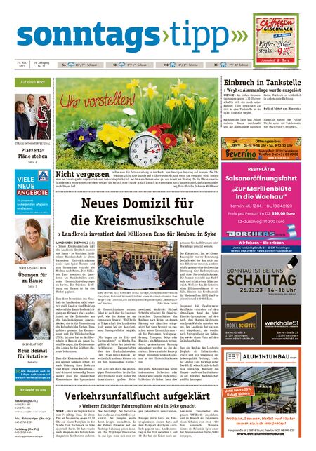 Sonntags-Tipp Syke-Weyhe-Bassum vom 25.03.2023