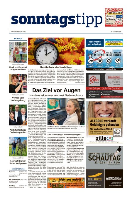 Sonntags-Tipp Syke-Weyhe-Bassum vom 26.10.2024