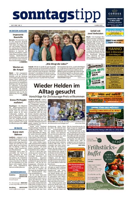 Sonntags-Tipp Syke-Weyhe-Bassum vom 01.03.2025