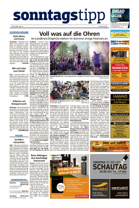 Sonntags-Tipp Syke-Weyhe-Bassum vom 24.05.2025