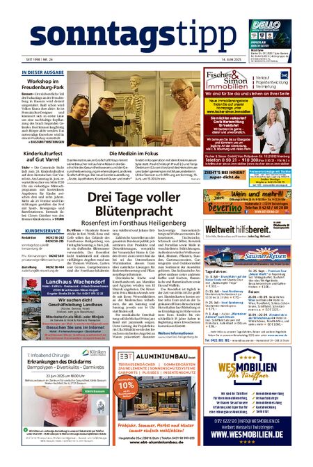 Sonntags-Tipp Syke-Weyhe-Bassum vom 14.06.2025