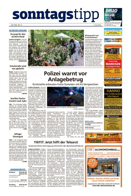Sonntags-Tipp Syke-Weyhe-Bassum vom 05.07.2025