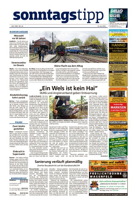 Sonntags-Tipp Syke-Weyhe-Bassum vom 19.07.2025