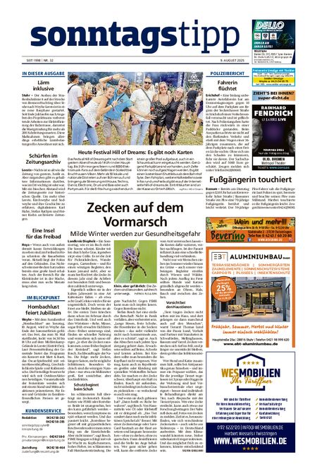 Sonntags-Tipp Syke-Weyhe-Bassum vom 09.08.2025