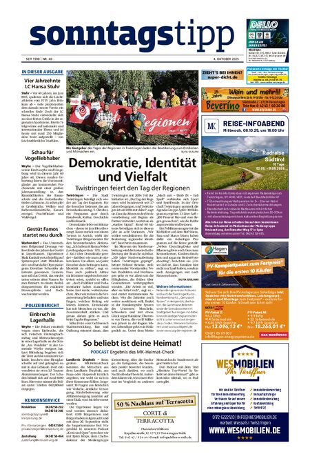 Sonntags-Tipp Syke-Weyhe-Bassum vom 04.10.2025