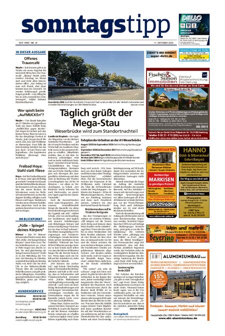 Sonntags-Tipp Syke-Weyhe-Bassum vom 11.10.2025