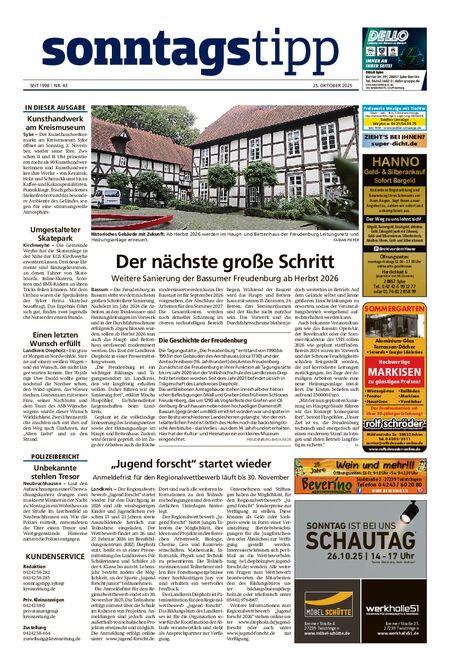 Sonntags-Tipp Syke-Weyhe-Bassum vom 25.10.2025