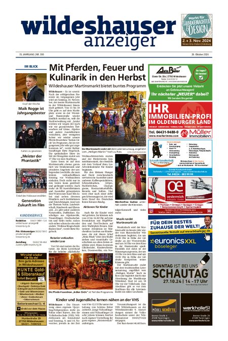 Wildeshauser Anzeiger vom 26.10.2024