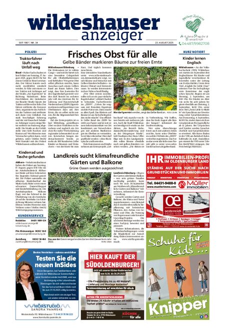 Wildeshauser Anzeiger vom 23.08.2025