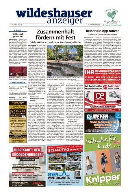 Wildeshauser Anzeiger vom 06.09.2025