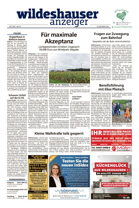 Wildeshauser Anzeiger vom 18.10.2025