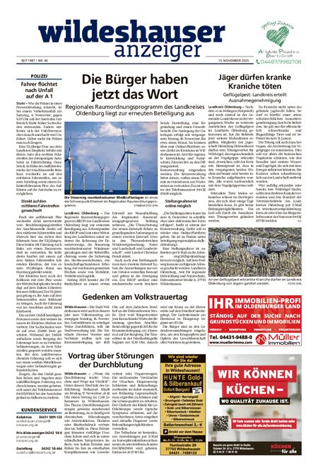 Wildeshauser Anzeiger vom 15.11.2025