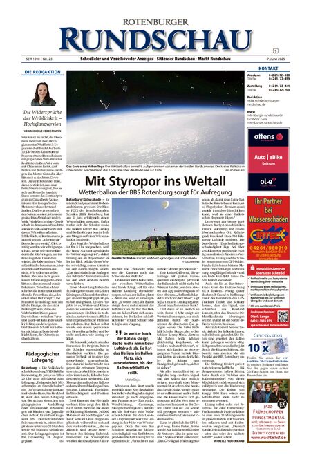 Rotenburger Rundschau Sittensen am Sonntag vom 07.06.2025