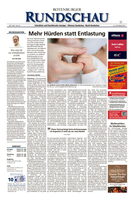 Rotenburger Rundschau Sittensen am Sonntag vom 25.10.2025