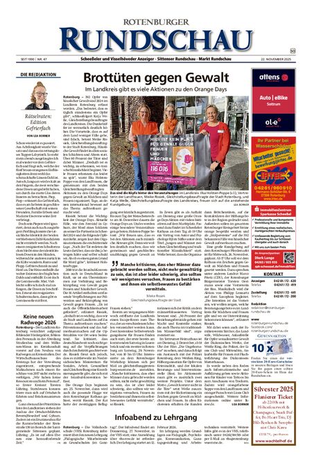 Vorschau Rotenburger Rundschau Sottrum am Sonntag vom 22.11.2025