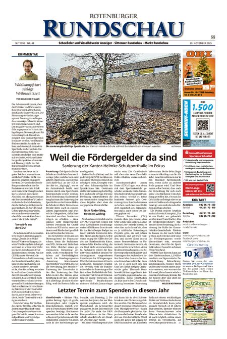 Vorschau Rotenburger Rundschau Sottrum am Sonntag vom 29.11.2025