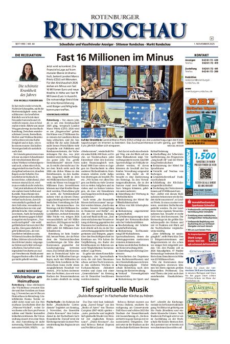 Vorschau Rotenburger Rundschau Visselhövede am Sonntag vom 01.11.2025