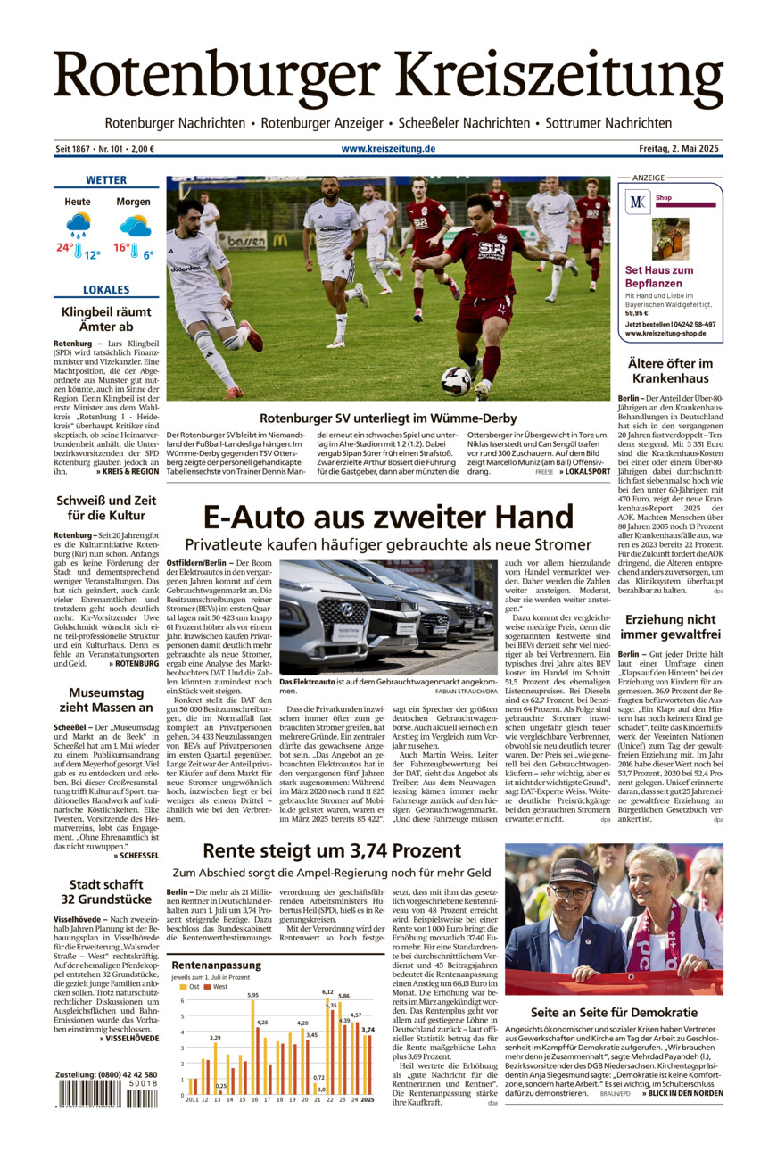 Rotenburger Kreiszeitung/Visselhöveder Nachrichten vom Freitag, 02.05.2025