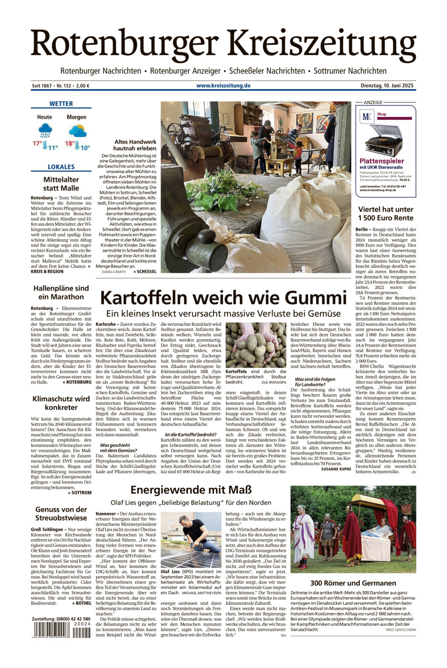 Rotenburger Kreiszeitung/Visselhöveder Nachrichten vom Dienstag, 10.06.2025