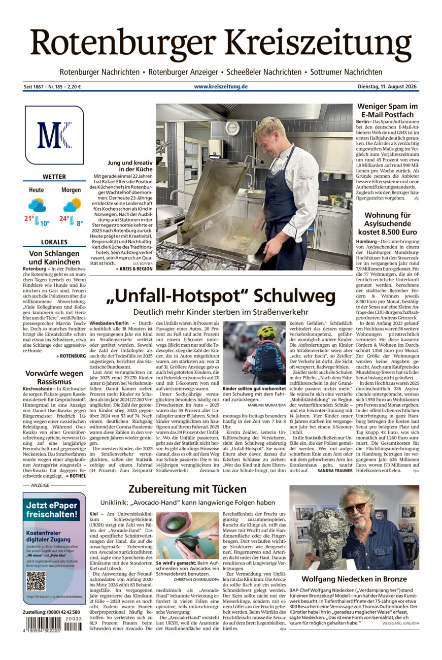 Rotenburger Kreiszeitung/Visselhöveder Nachrichten vom Dienstag, 11.08.2026