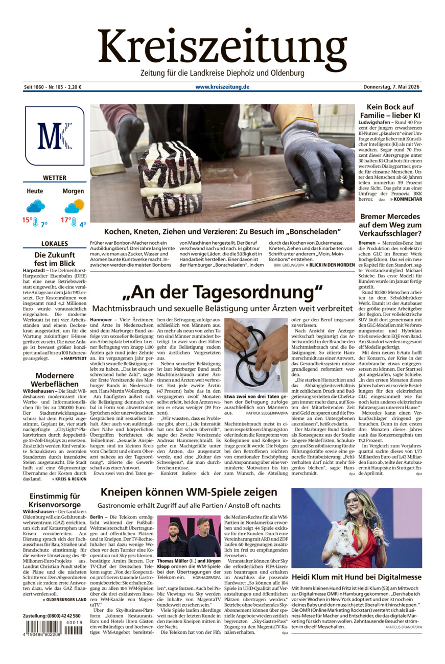 Kreiszeitung Kreis Oldenburg vom Donnerstag, 07.05.2026