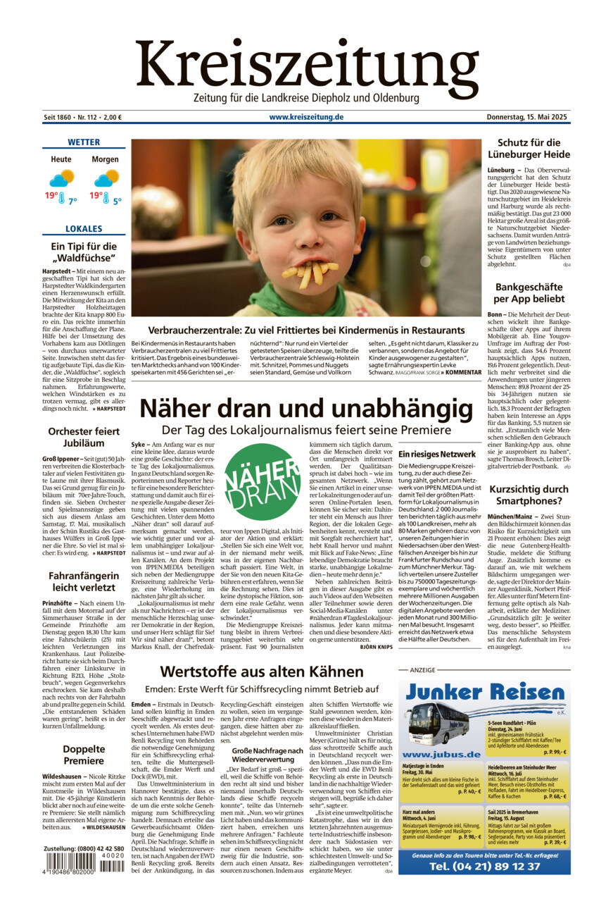 Kreiszeitung Kreis Oldenburg vom Donnerstag, 15.05.2025