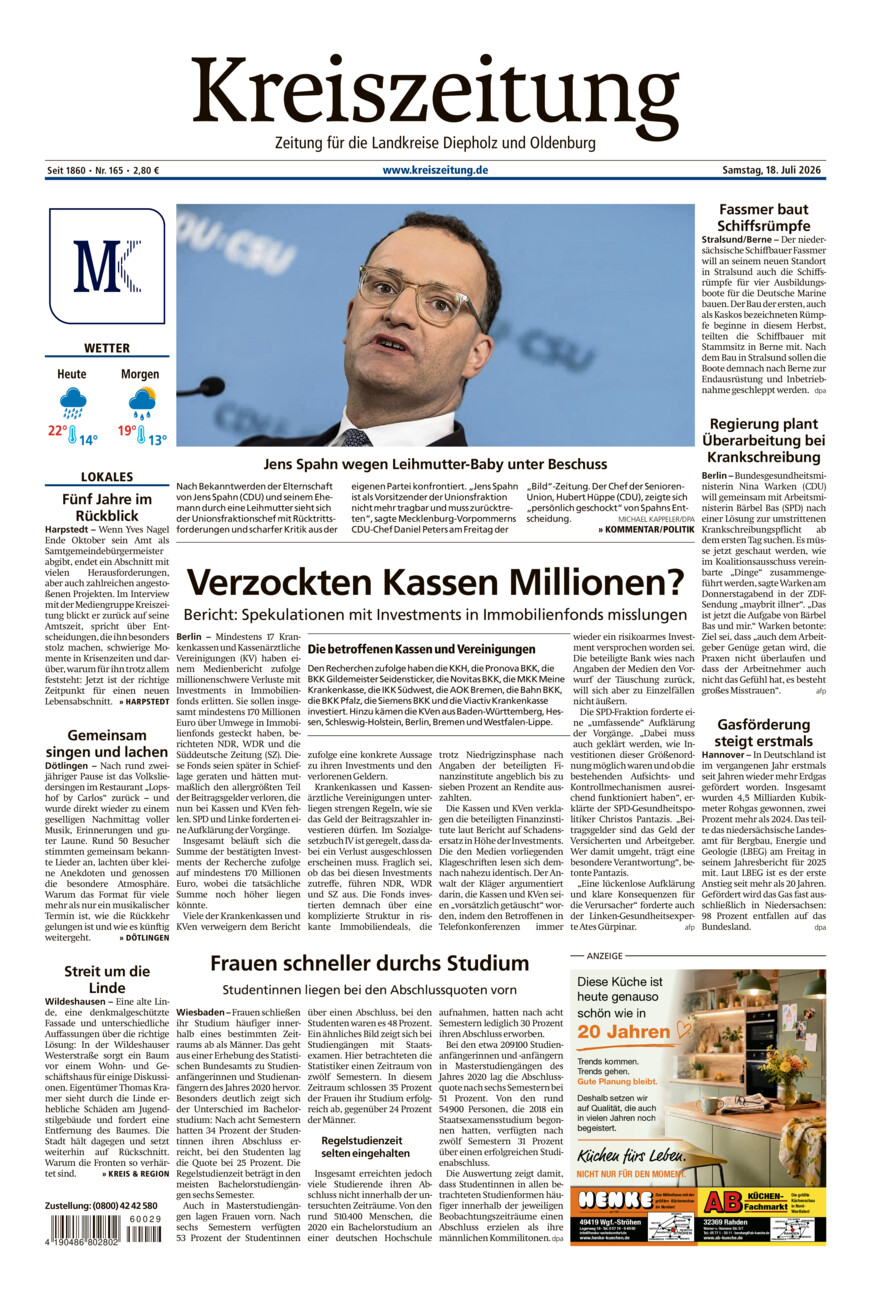 Kreiszeitung Kreis Oldenburg vom Samstag, 18.07.2026