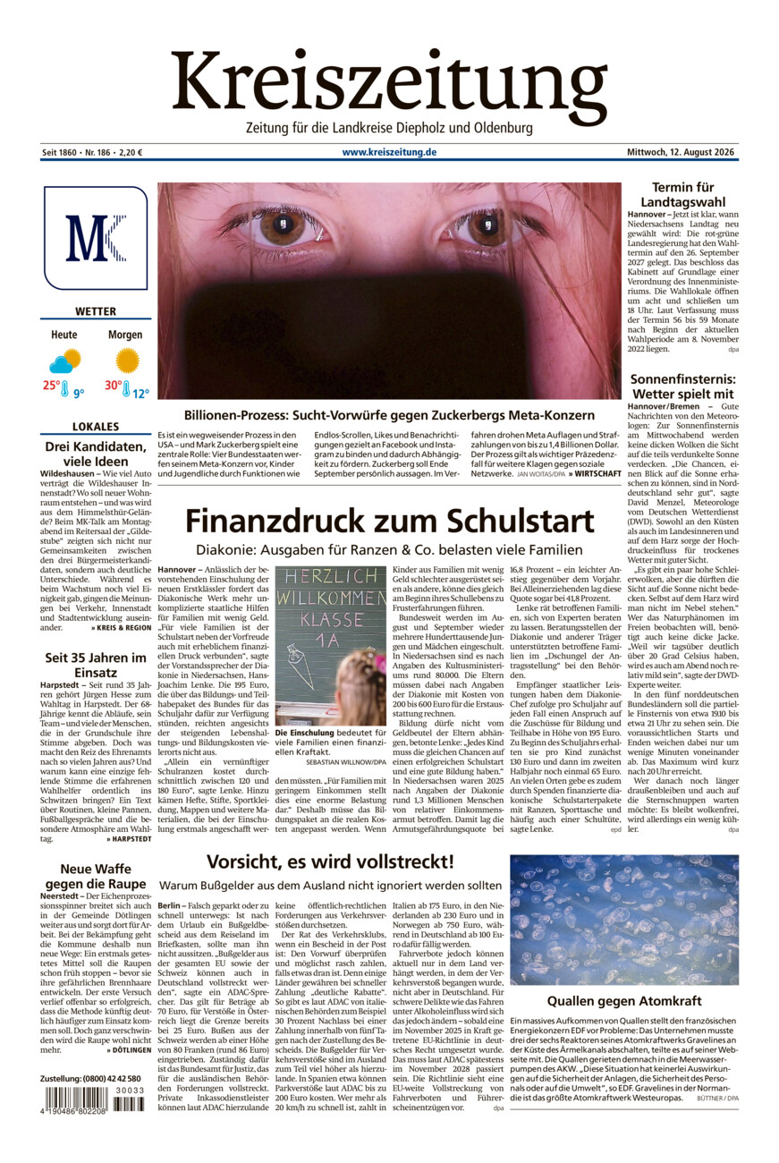 Kreiszeitung Kreis Oldenburg vom Mittwoch, 12.08.2026