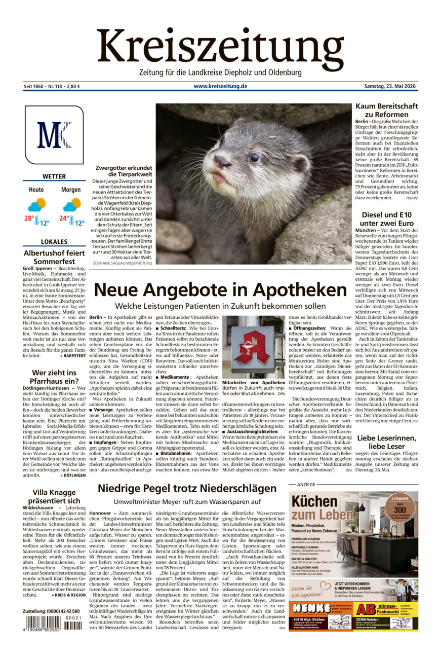 Kreiszeitung Kreis Oldenburg vom Samstag, 23.05.2026