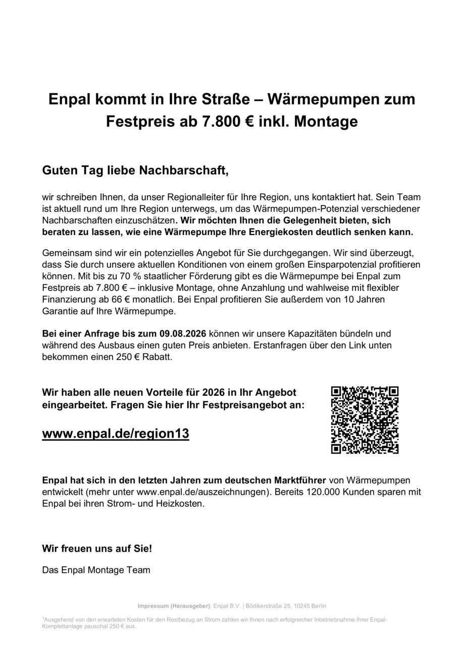 Enpal vom Samstag, 27.06.2026