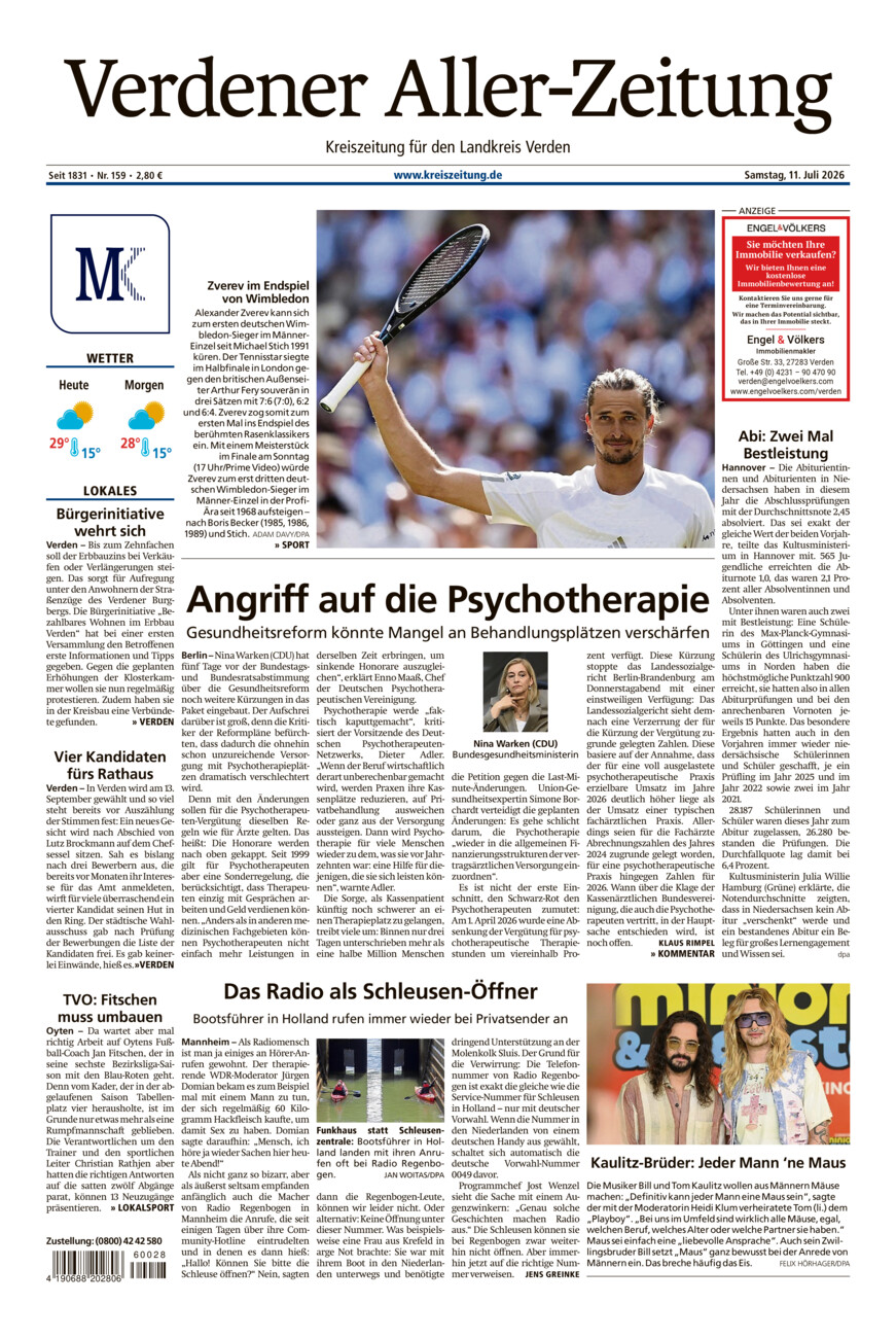 Verdener Aller-Zeitung vom Samstag, 11.07.2026