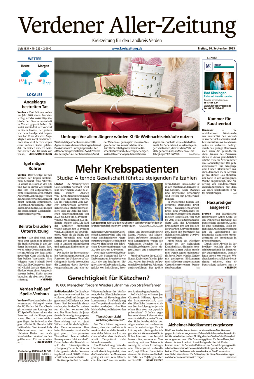 Verdener Aller-Zeitung vom Freitag, 26.09.2025