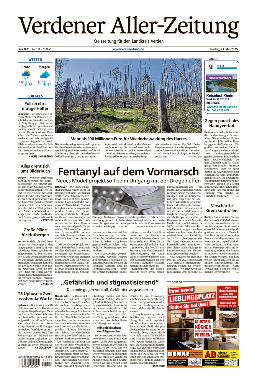 Verdener Aller-Zeitung vom Freitag, 23.05.2025