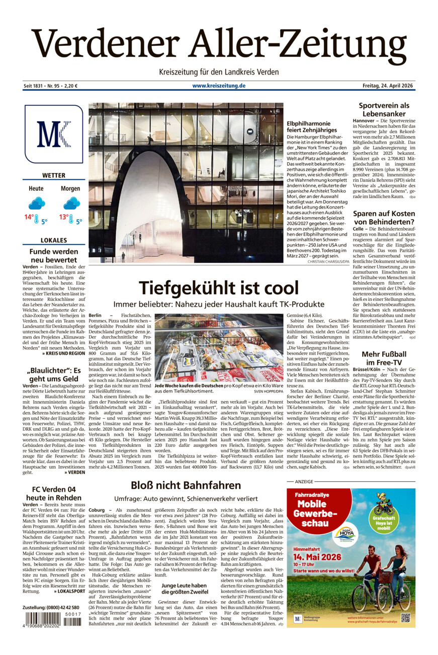 Verdener Aller-Zeitung vom Freitag, 24.04.2026