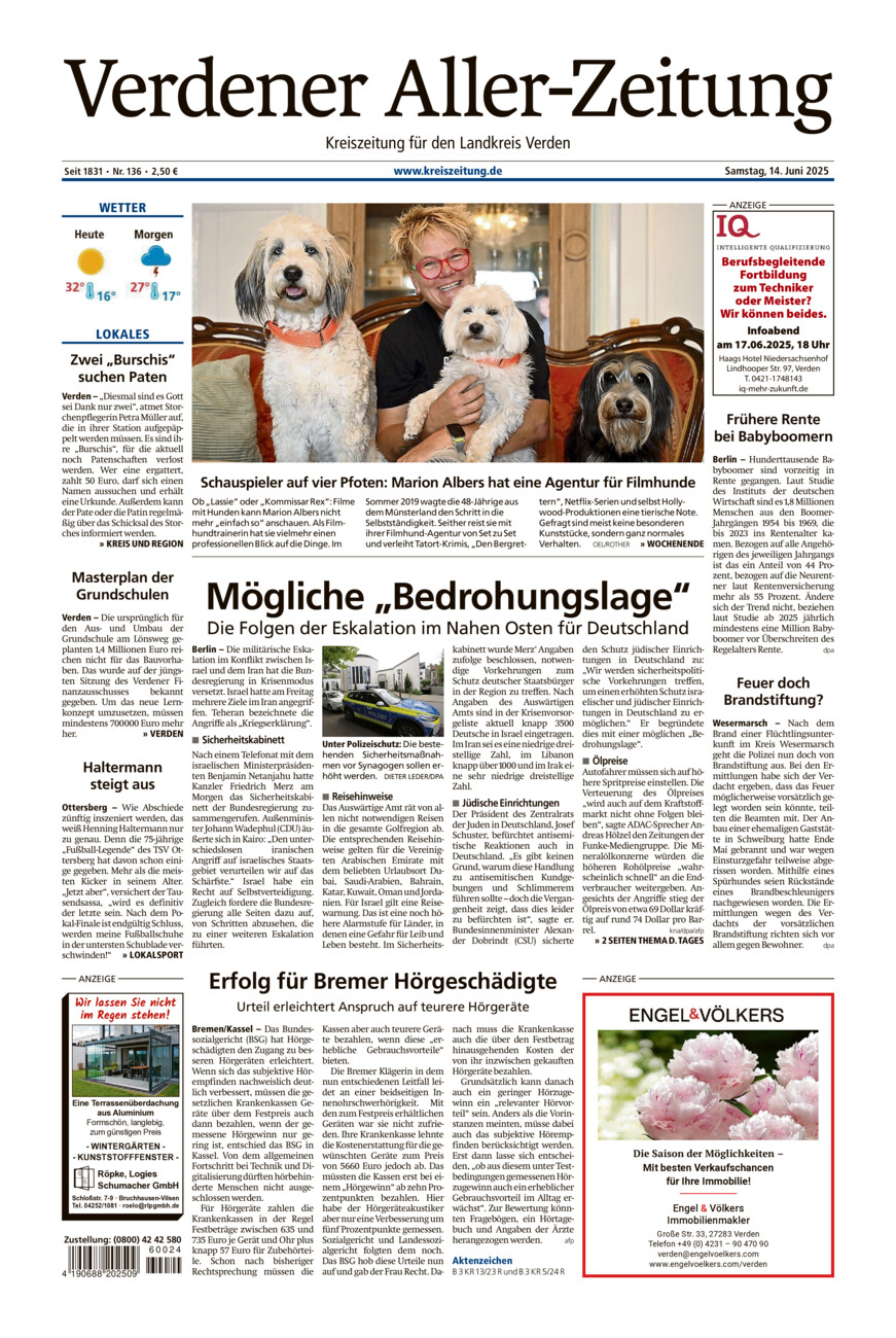 Verdener Aller-Zeitung vom Samstag, 14.06.2025