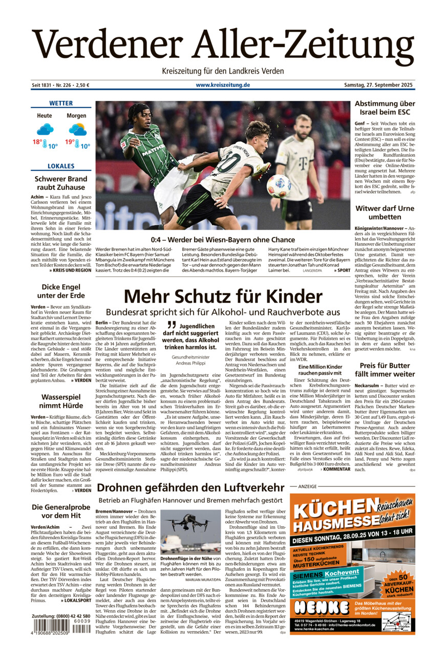 Verdener Aller-Zeitung vom Samstag, 27.09.2025