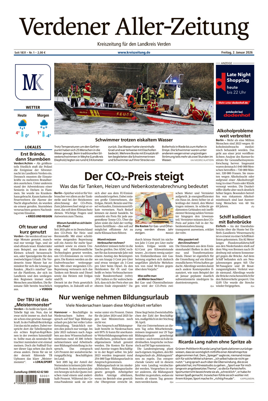 Verdener Aller-Zeitung vom Freitag, 02.01.2026