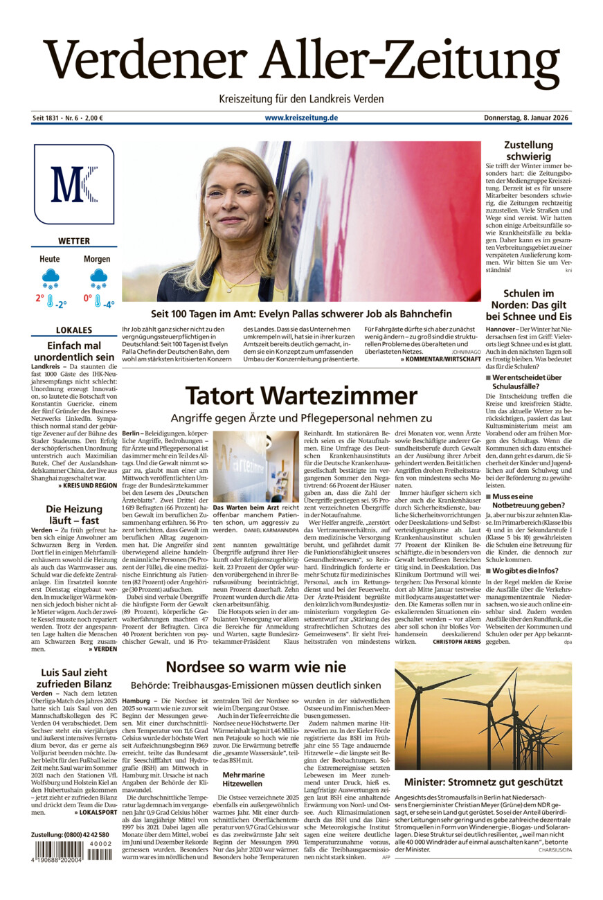 Verdener Aller-Zeitung vom Donnerstag, 08.01.2026