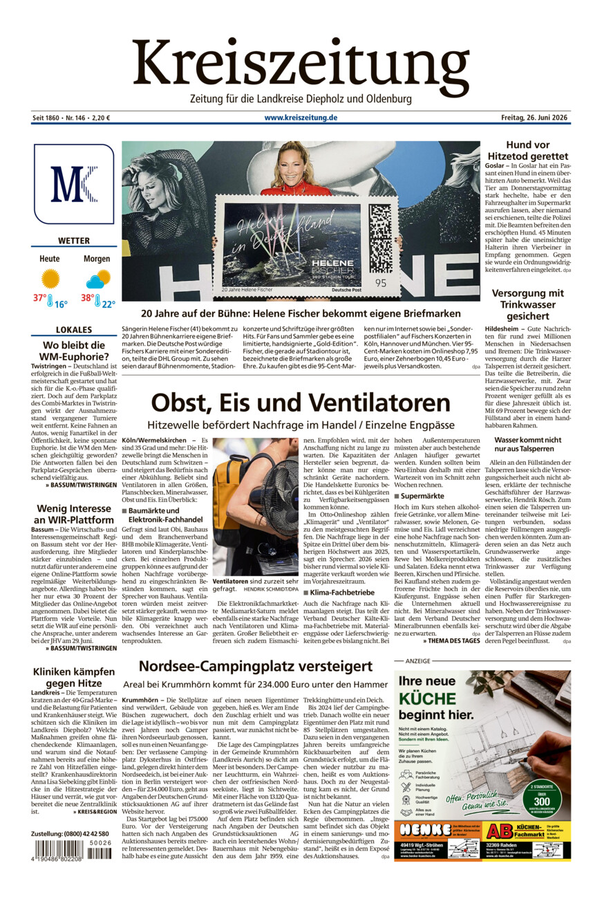 Kreiszeitung Bassum/Twistringen vom Freitag, 26.06.2026