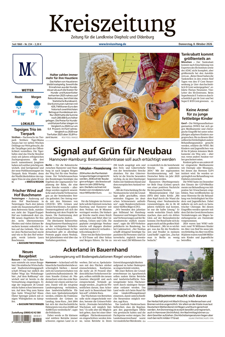 Kreiszeitung Bassum/Twistringen vom Donnerstag, 08.10.2026