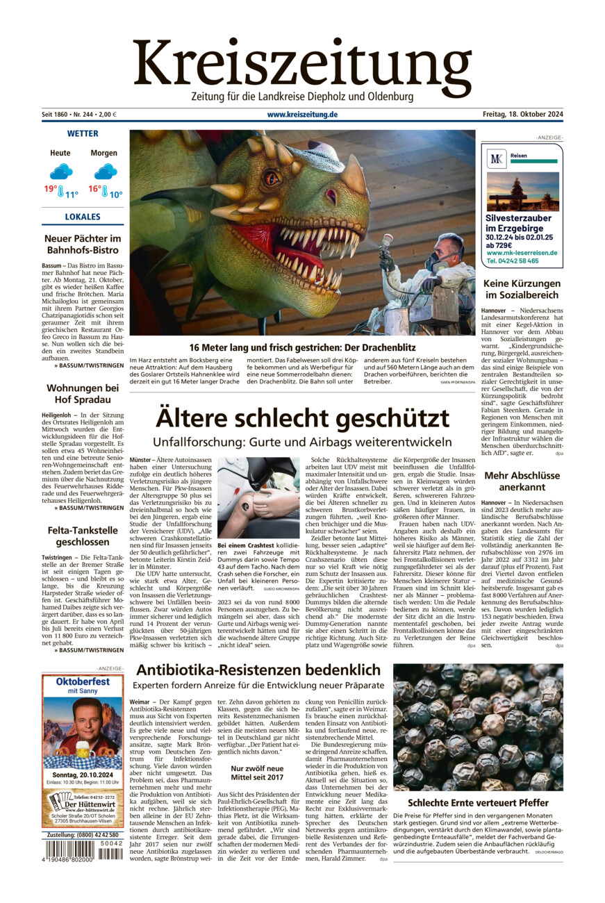 Kreiszeitung Bassum/Twistringen vom Freitag, 18.10.2024